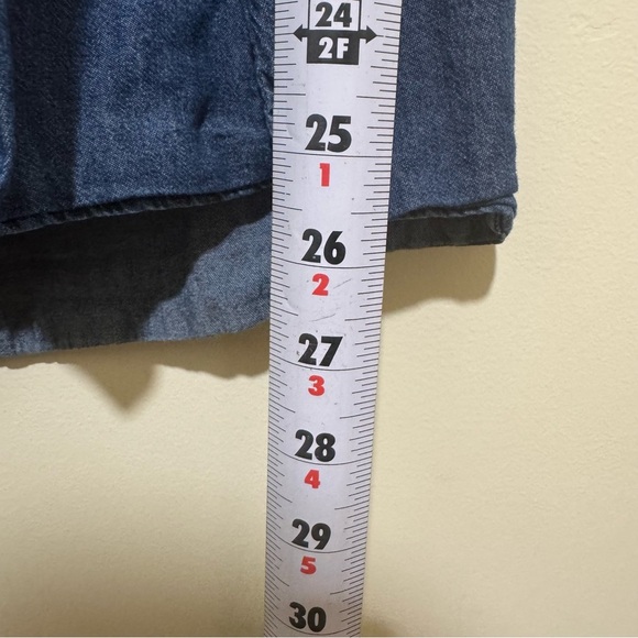 Women’s Joe Fresh Business Casual Blue Denim-Like Short Sleeve Blouse Size 1X - Picture 14 of 14
